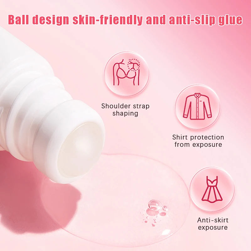10G Anti-Slip Glue Roll on Skin Adhesive for Clothing Dress Body Skin Anti-Exposure Bra Non-Slip Fixed