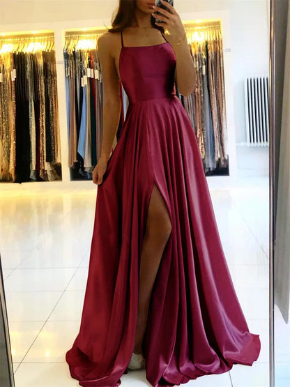Elegant Women Maxi Beach Satin Dress