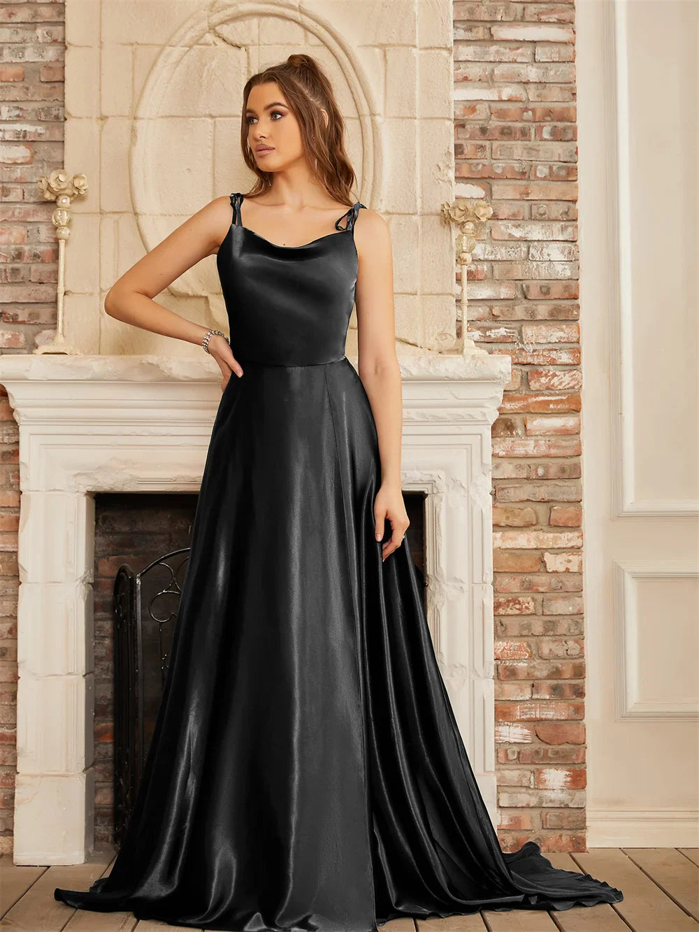 Elegant Women Maxi Beach Satin Dress