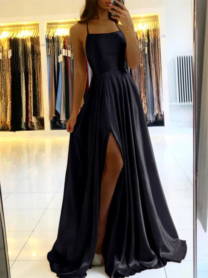 Elegant Women Maxi Beach Satin Dress